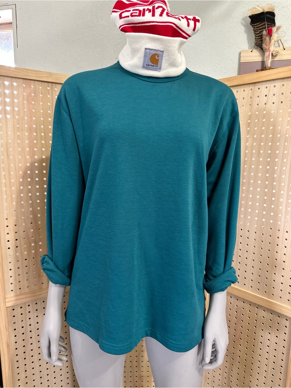 Vintage REI Made in USA Teal Long Sleeve Crewneck Shirt Men’s L